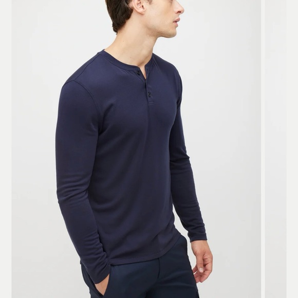 Kit + Ace Men's BFT Long-sleeve henley, size L, navy - Picture 6 of 6